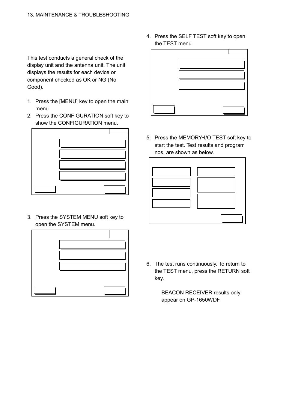 5 diagnostic tests | Furuno GP-1650WDF User Manual | Page 96 / 113