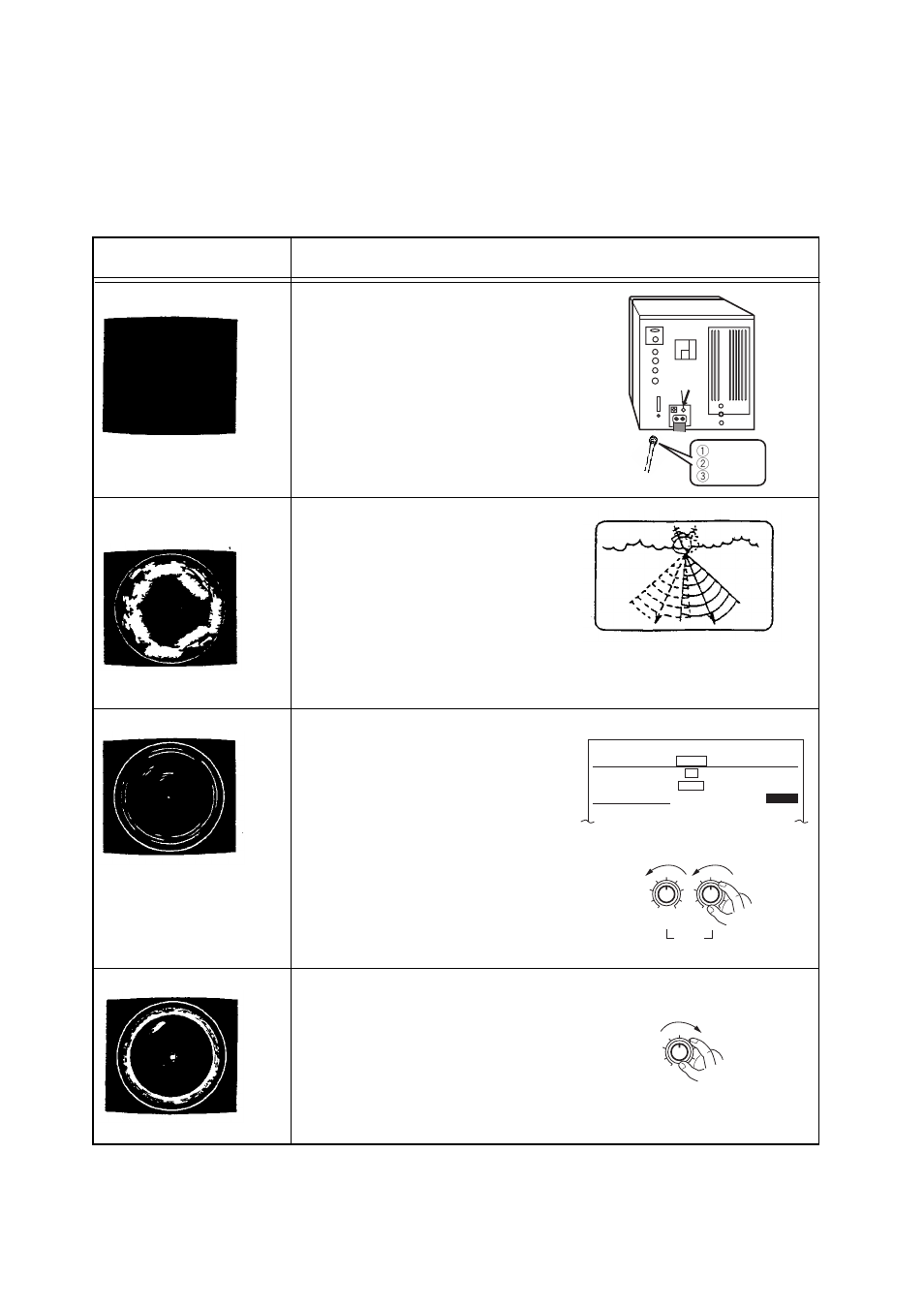 8 troubleshooting table, Continued on next page) | Furuno CH-37 User Manual | Page 83 / 90