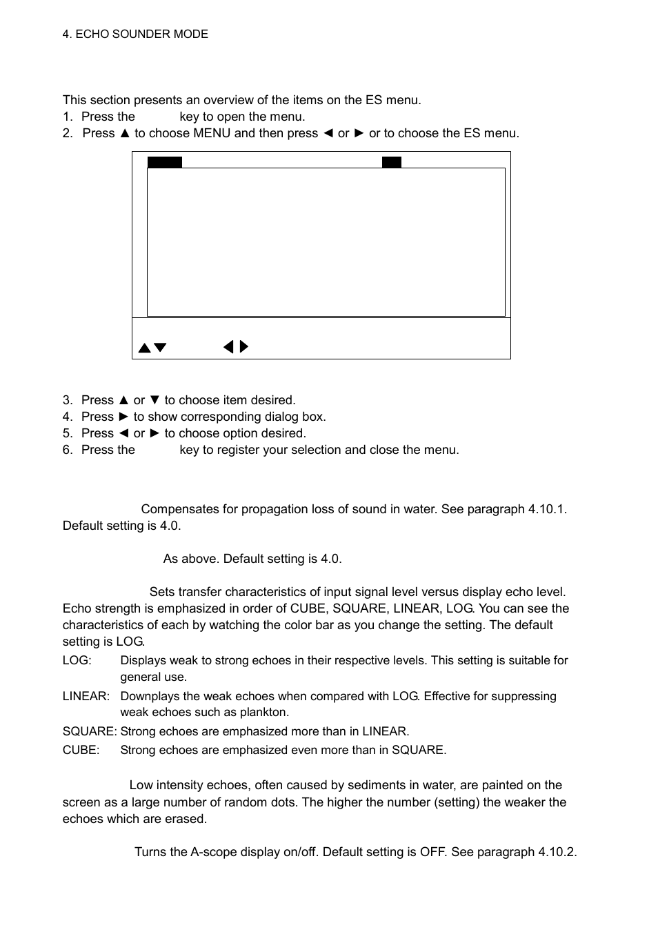 11 echo sounder menu overview, 1 echo sounder menu description | Furuno CH-300 User Manual | Page 86 / 124