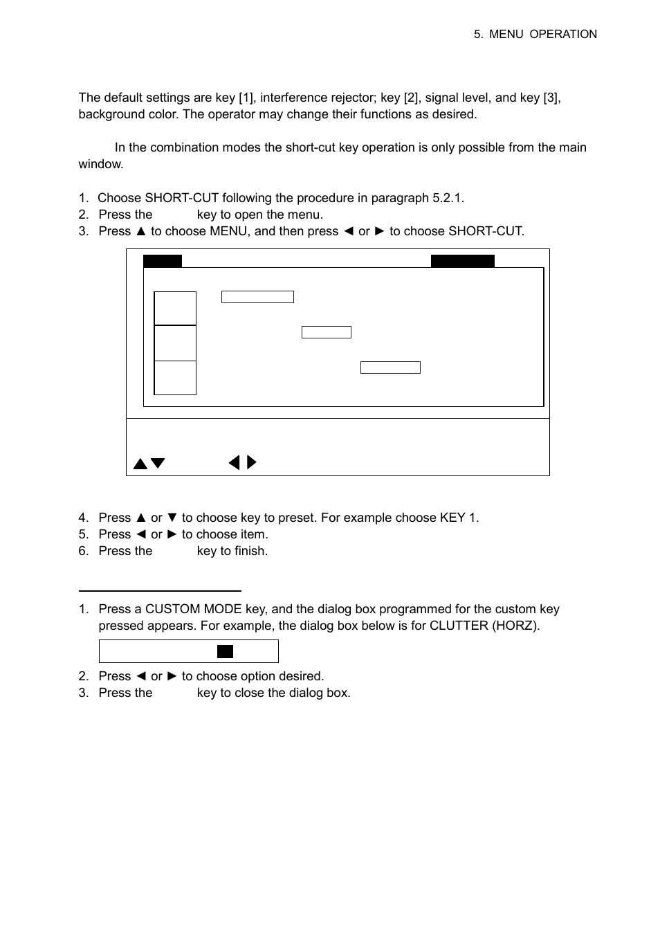 7 5.3.3 short-cut key | Furuno CH-300 User Manual | Page 93 / 124