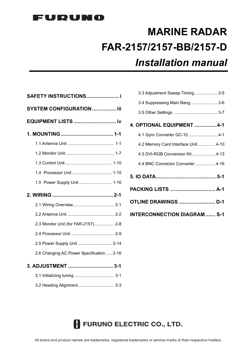 Furuno FAR-2157-D User Manual | 111 pages