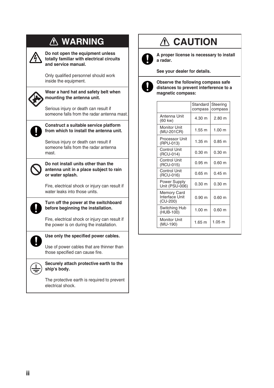 Caution, Warning | Furuno FAR-2157-D User Manual | Page 4 / 111