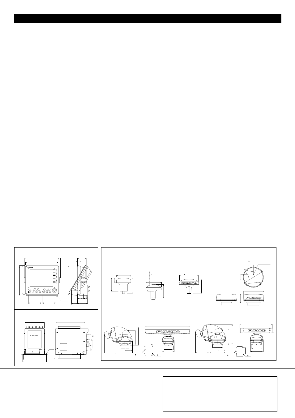 Specifications of frs-1000a/1000b/1000c, General, Radar | Gps plotter, Echo sounder, Equipment list, Antenna unit display unit, Chart card, Processor unit | Furuno FRS-1000C User Manual | Page 8 / 8