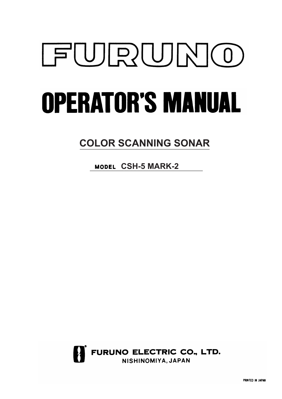 Furuno CSH-5 MARK-2 User Manual | 73 pages