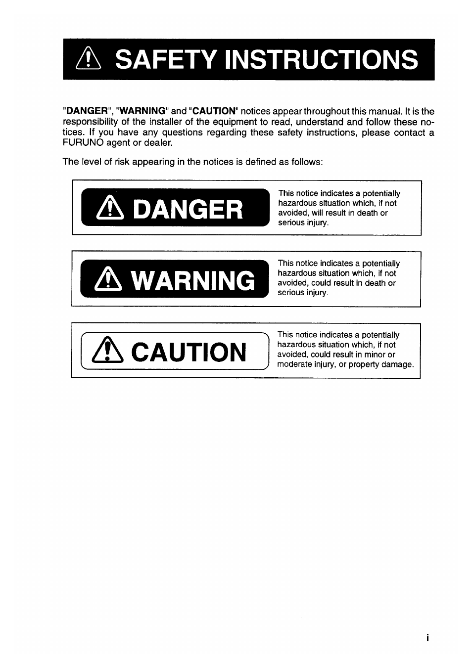 Safety instructions | Furuno FELCOM 81B User Manual | Page 3 / 87