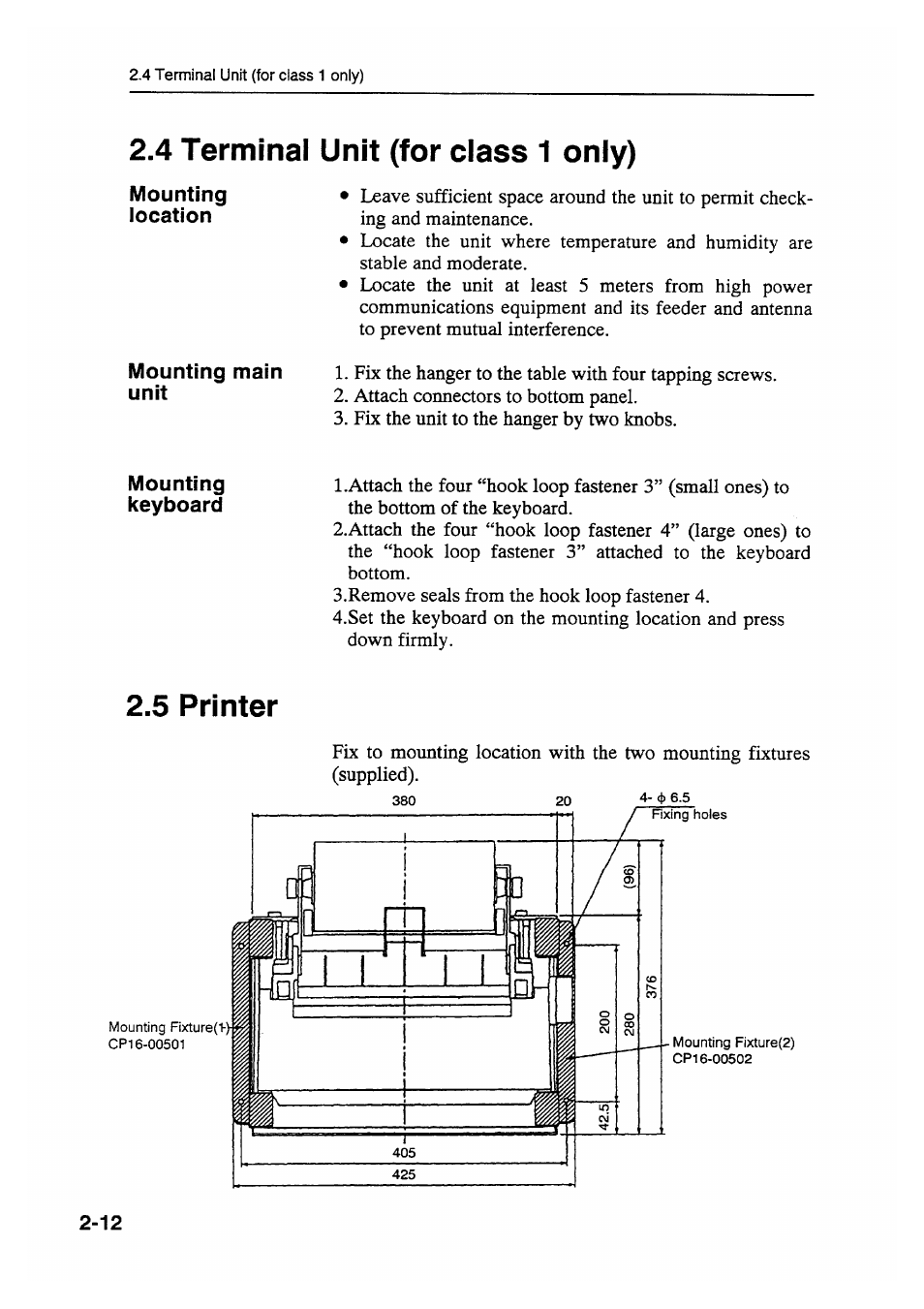 4 terminal unit (for class 1 only), 5 printer | Furuno FELCOM 81B User Manual | Page 36 / 87
