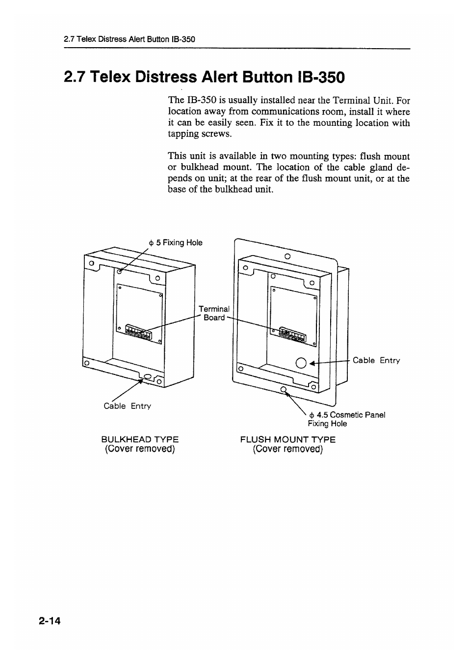 7 telex distress alert button ib-350 | Furuno FELCOM 81B User Manual | Page 38 / 87