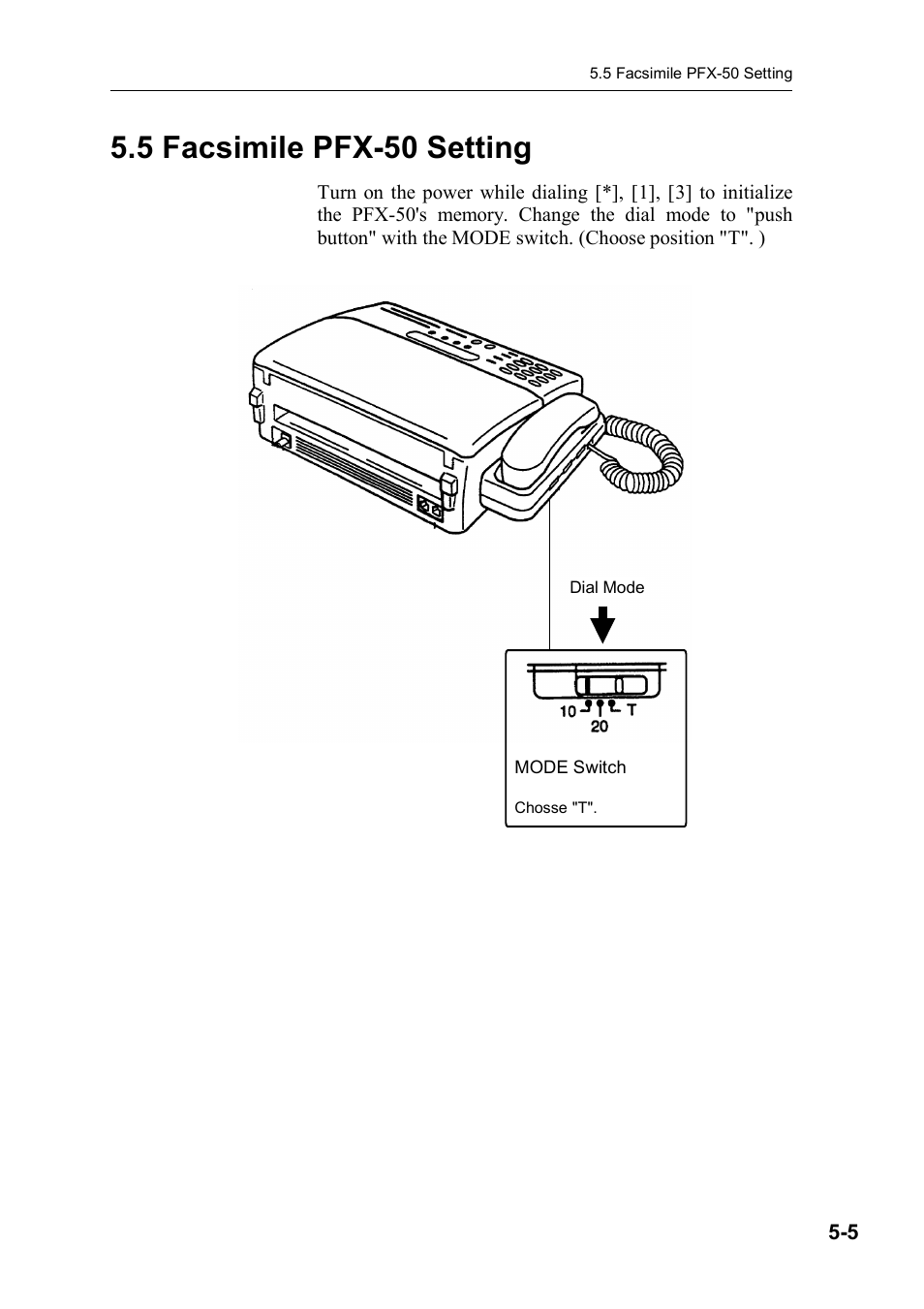 5 facsimile pfx-50 setting | Furuno FELCOM 81B User Manual | Page 59 / 87