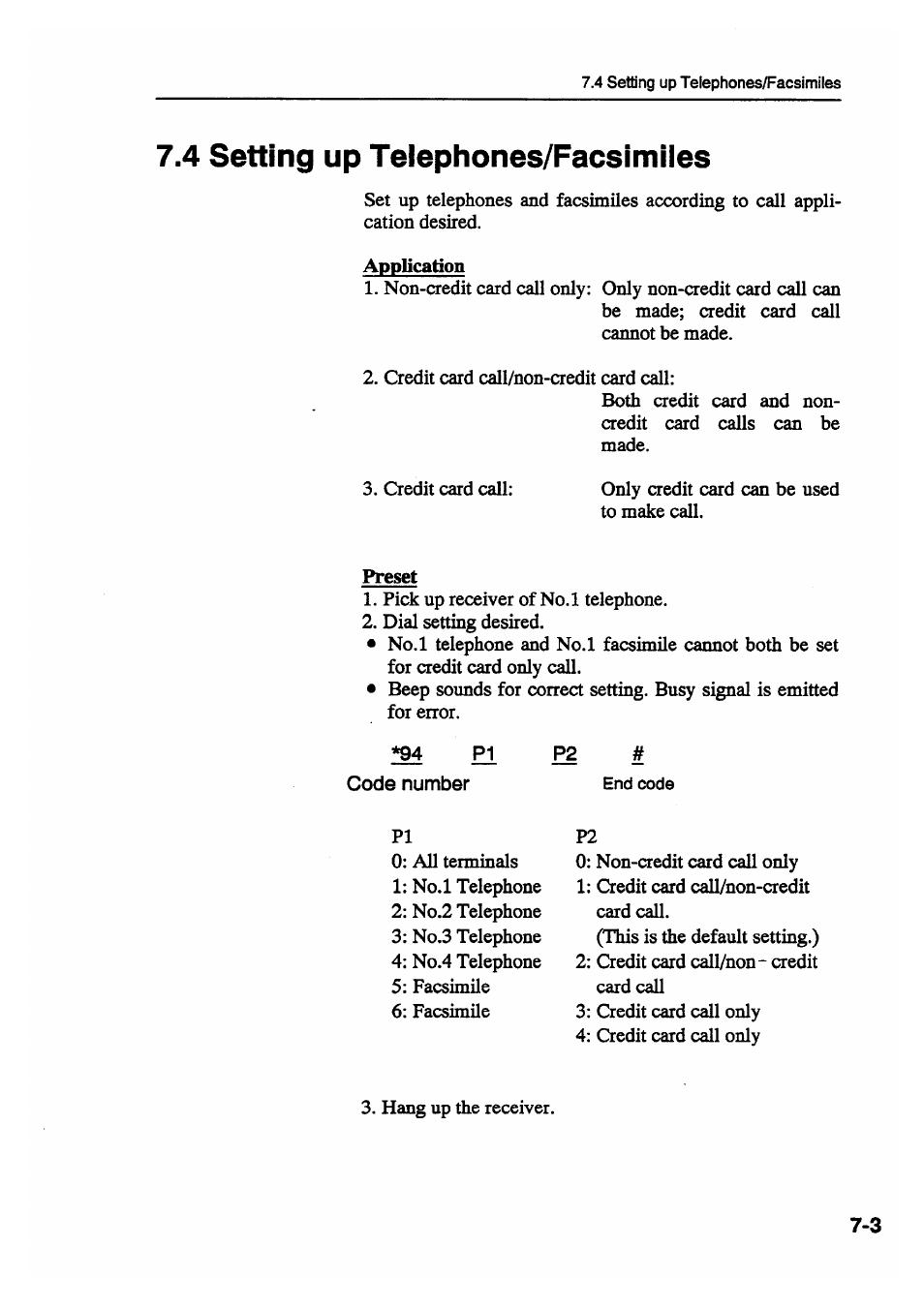4 setting up telephones/facsimiles | Furuno FELCOM 81B User Manual | Page 66 / 87