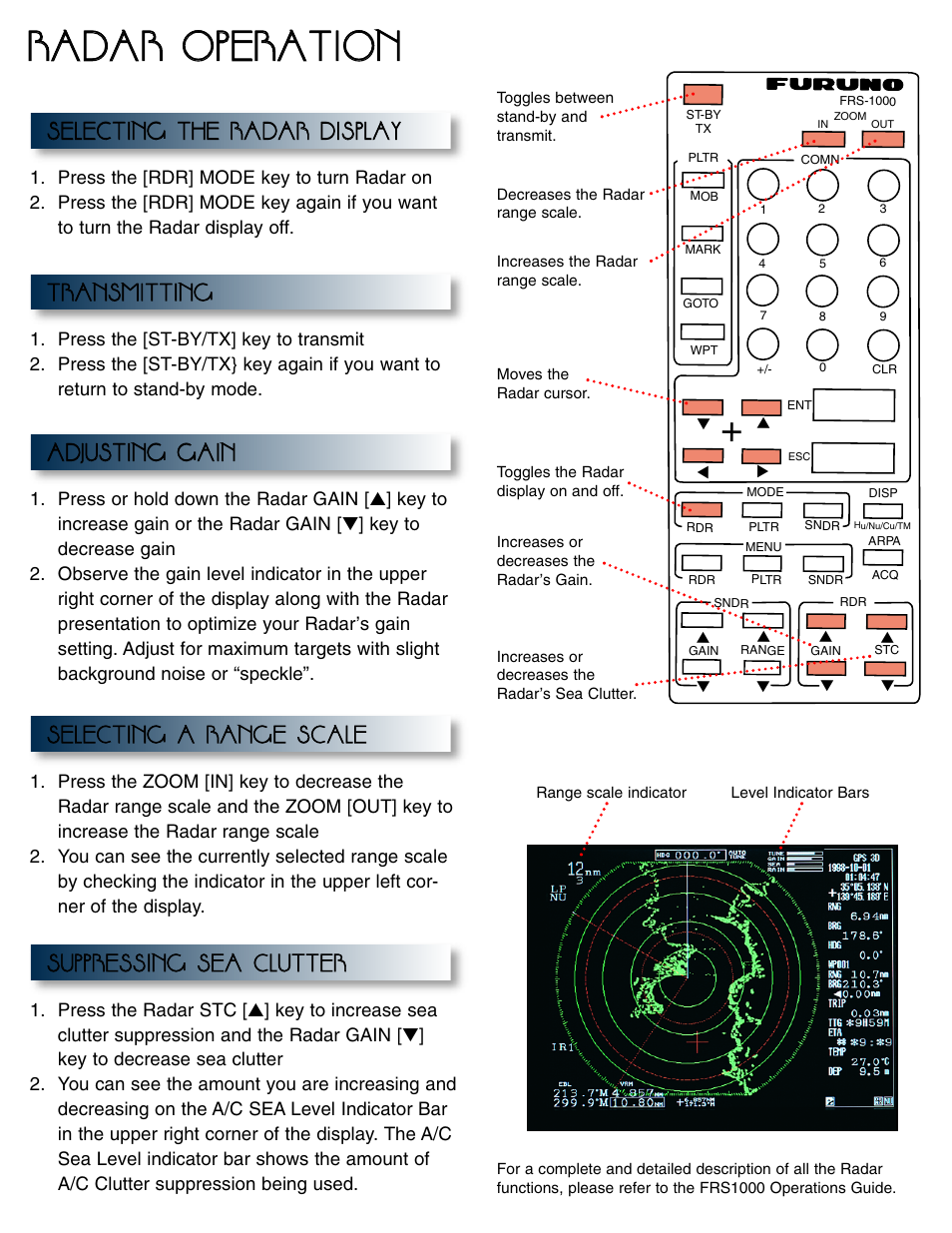 Rra ad da ar r o oppe er ra at tiio on n | Furuno FRS1000 User Manual | Page 5 / 8