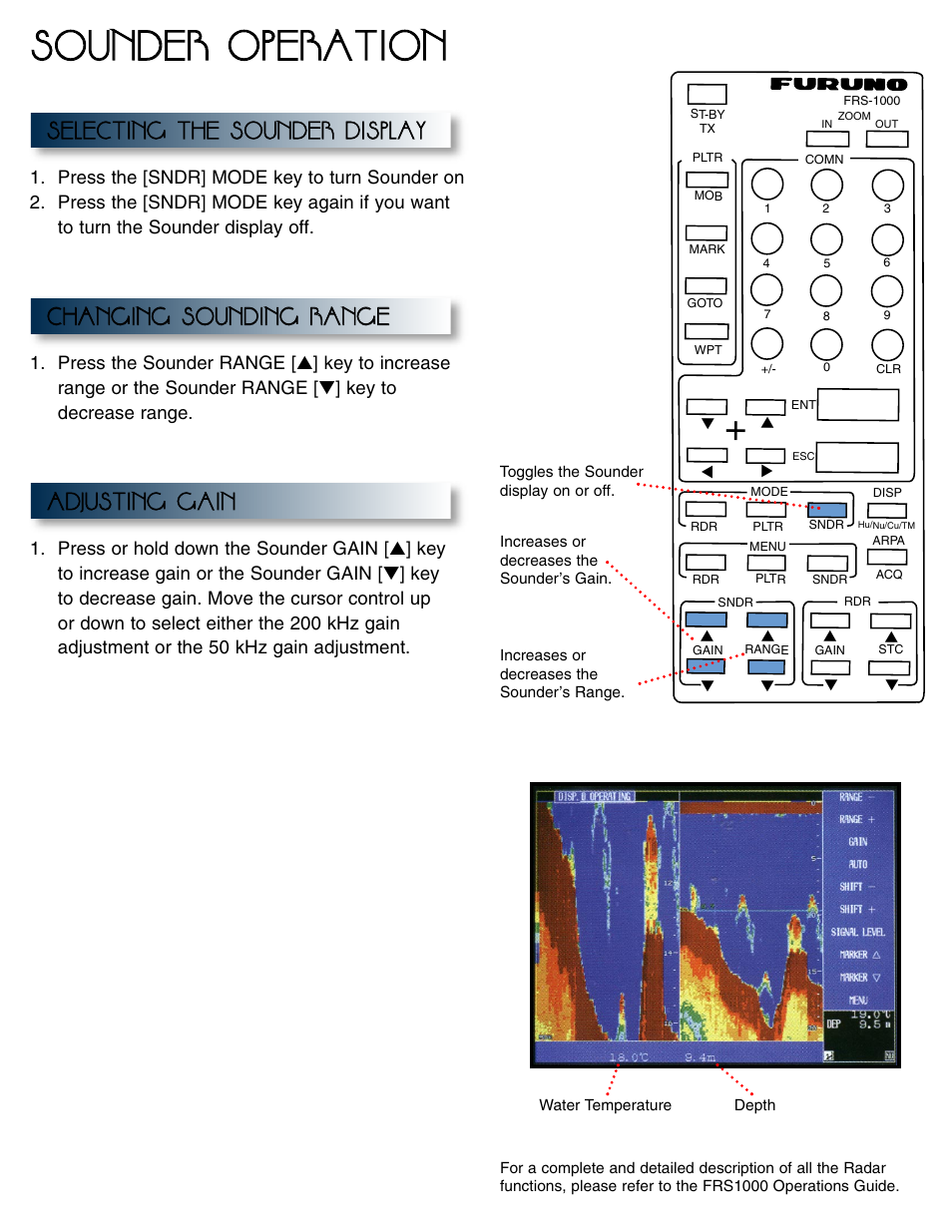 Sso ou un nd de er r o oppe er ra at tiio on n | Furuno FRS1000 User Manual | Page 7 / 8