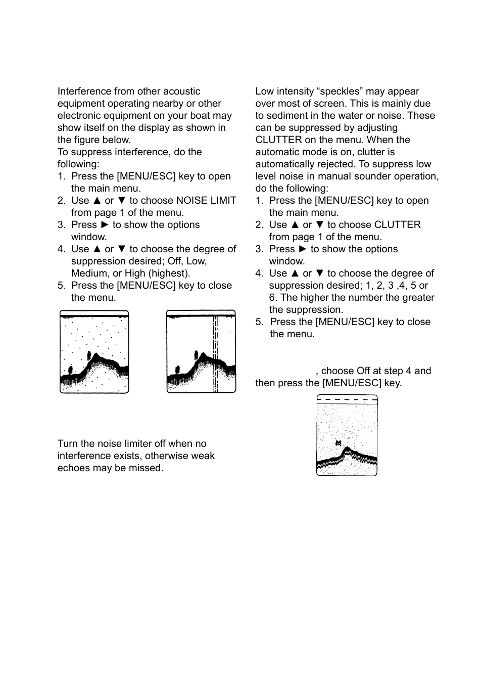 10 suppressing interference, 11 suppressing low level noise | Furuno Ls4100 User Manual | Page 15 / 48