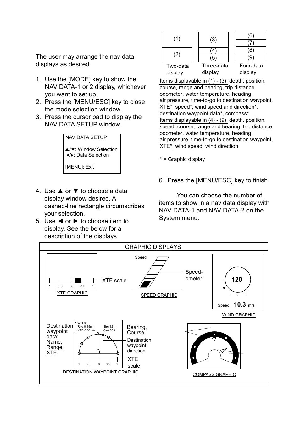 16 setting up nav data displays, Nav data display-1 | Furuno Ls4100 User Manual | Page 21 / 48
