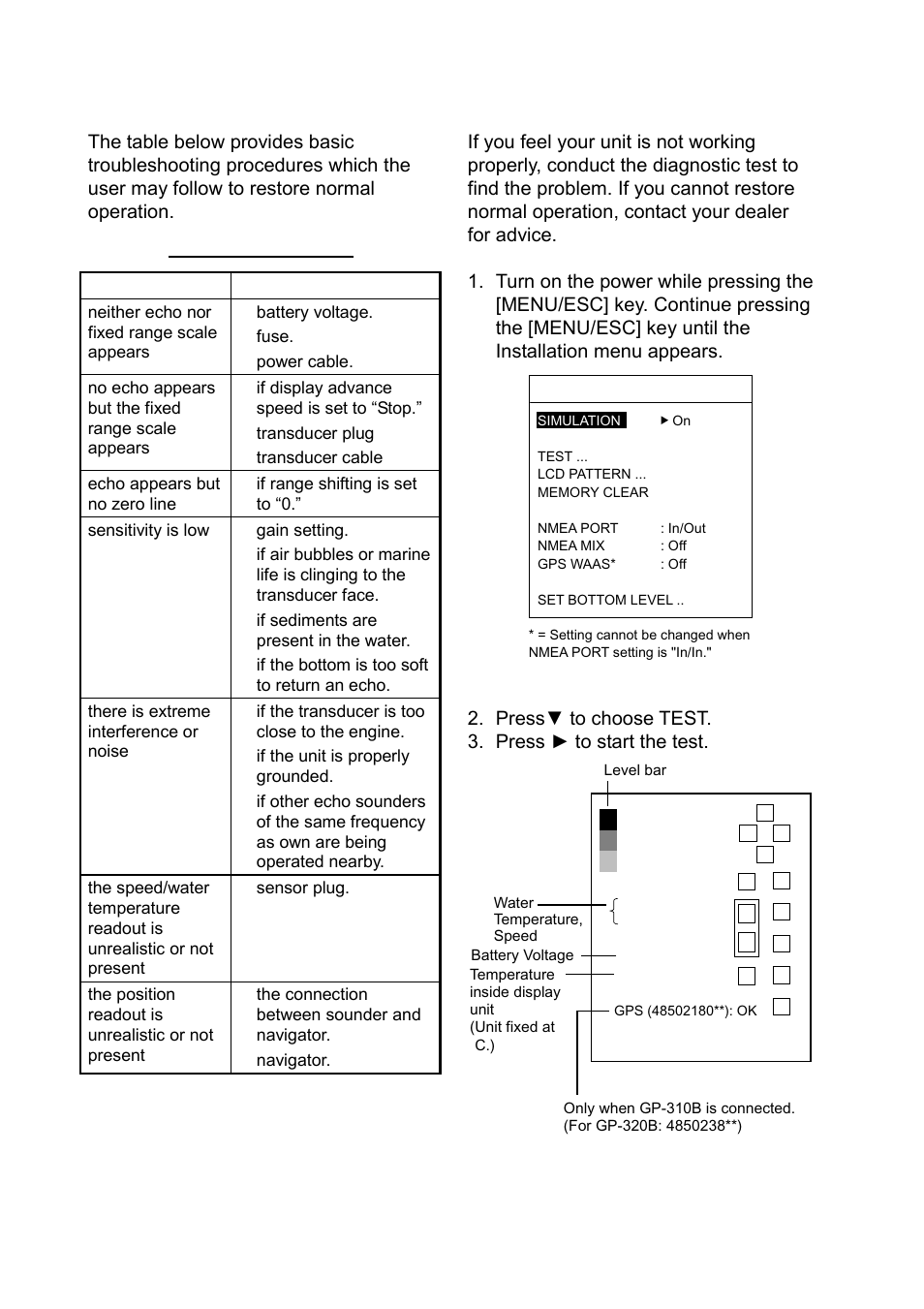 6 troubleshooting, 7 diagnostics | Furuno Ls4100 User Manual | Page 28 / 48