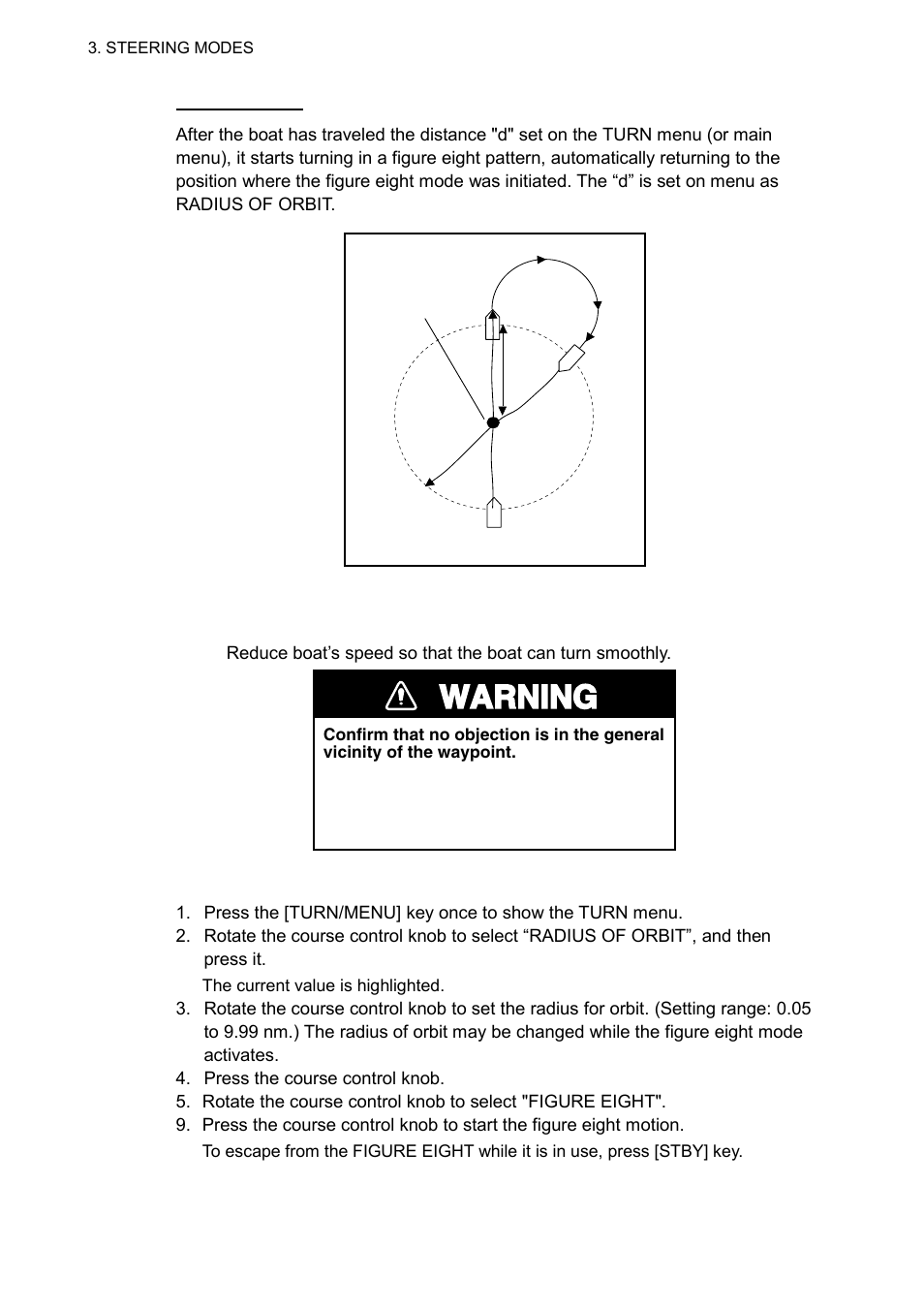 Warning | Furuno 520 User Manual | Page 30 / 73