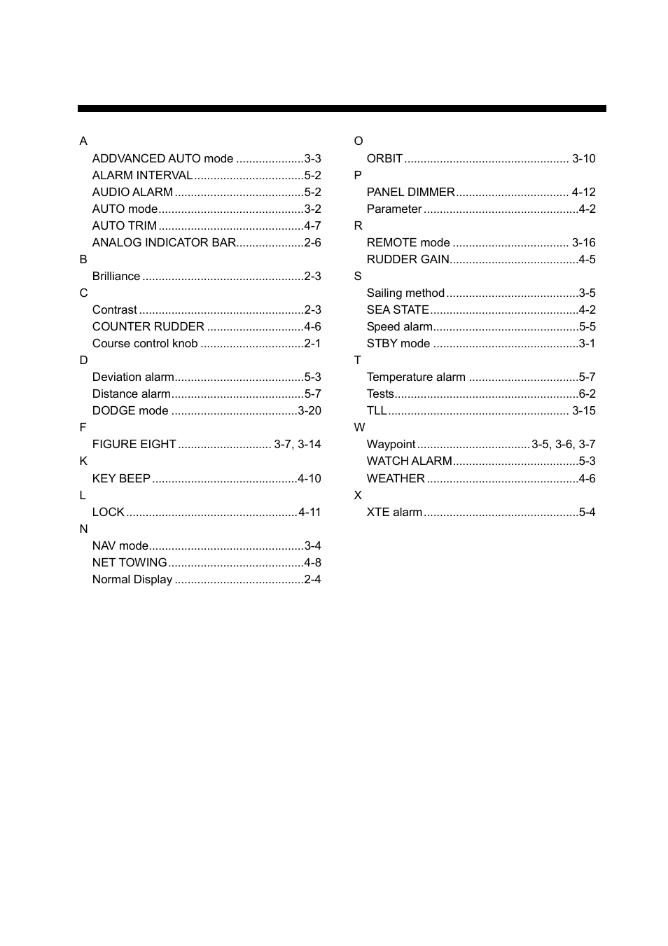 Index, In-1 | Furuno 520 User Manual | Page 73 / 73