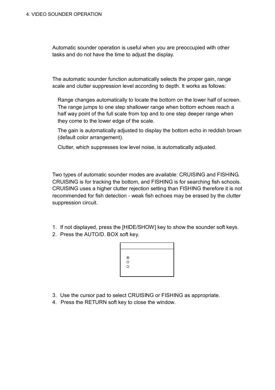 3 automatic sounder operation, 1 how the automatic sounder works, 2 types of automatic sounder modes | 3 how to enable automatic sounder operation | Furuno NAVNET 1752C User Manual | Page 154 / 260