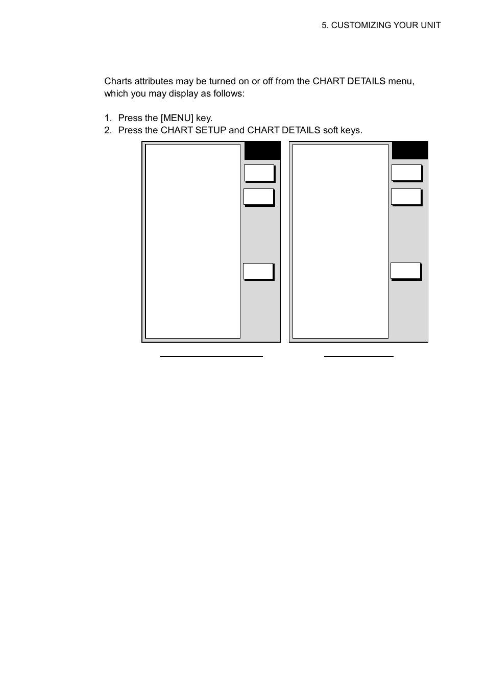Chart attributes, Chart details menu (furuno, nav-charts | Furuno NAVNET 1752C User Manual | Page 185 / 260