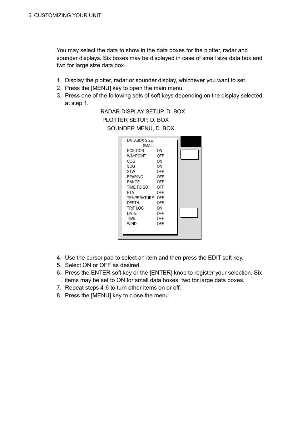 5 data boxes setup | Furuno NAVNET 1752C User Manual | Page 192 / 260