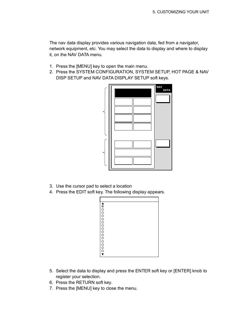 8 nav data display setup | Furuno NAVNET 1752C User Manual | Page 201 / 260