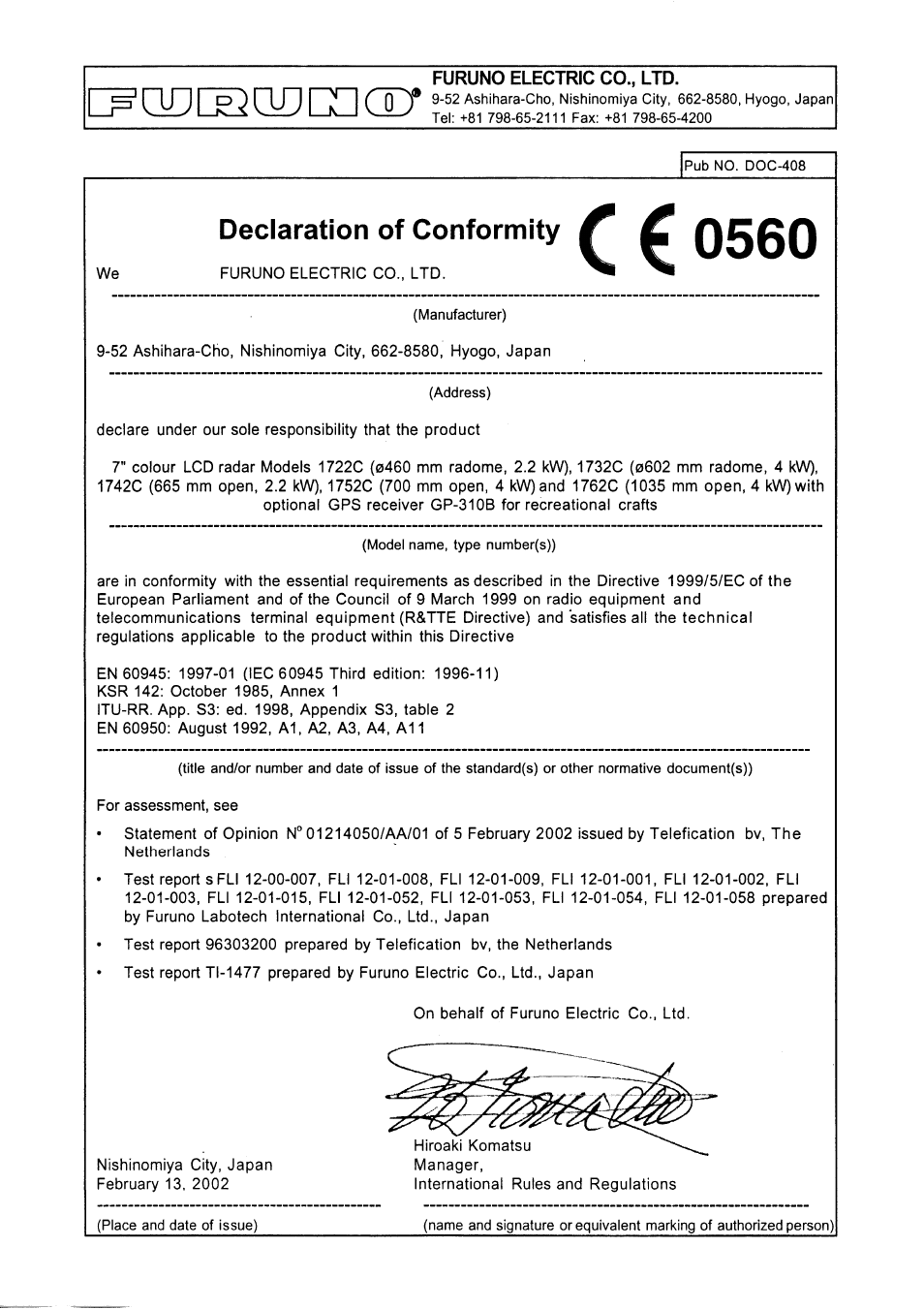 Furuno NAVNET 1752C User Manual | Page 259 / 260
