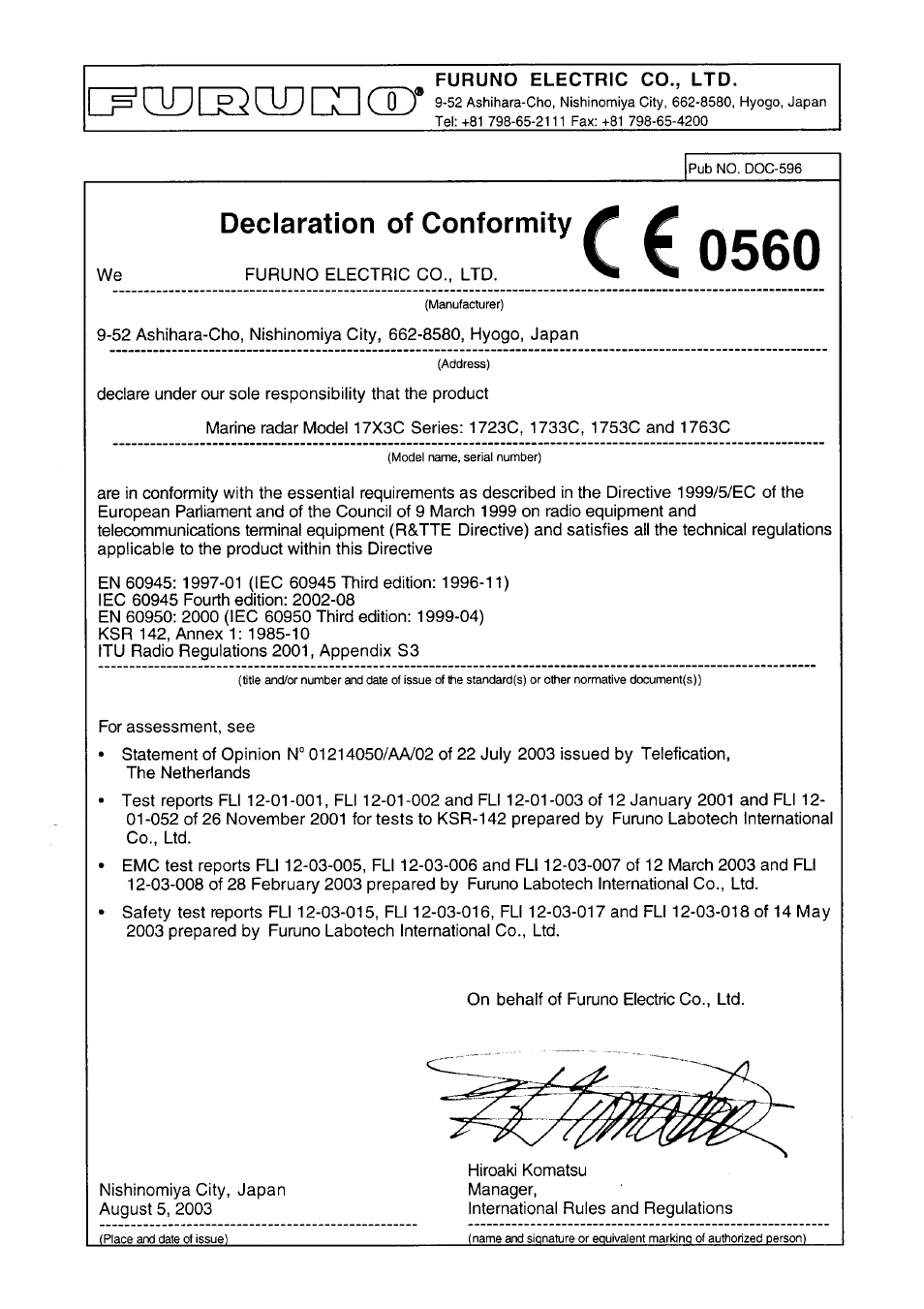 Furuno NAVNET 1752C User Manual | Page 260 / 260