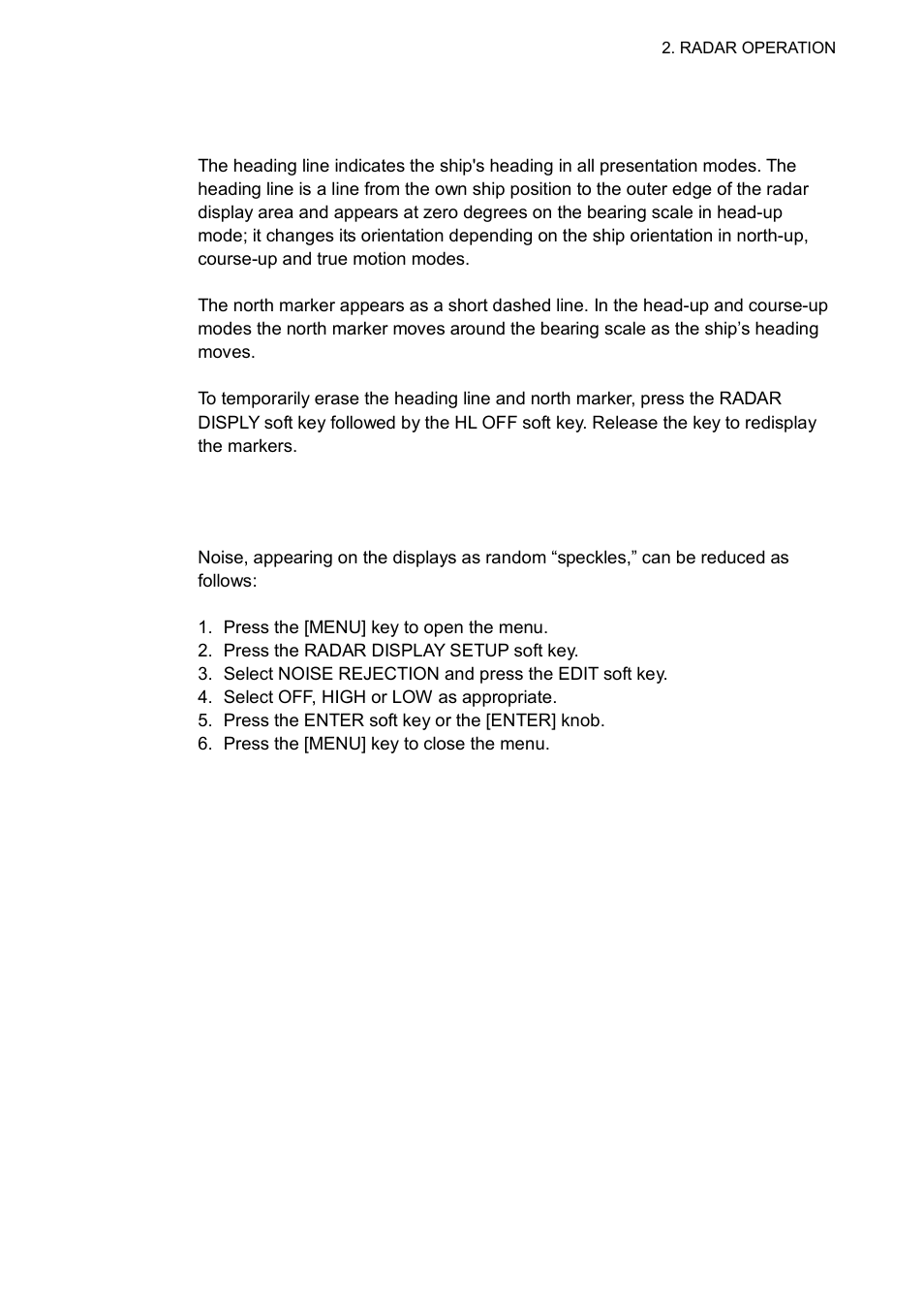 12 erasing the heading line, north marker, 13 reducing noise | Furuno NAVNET 1752C User Manual | Page 51 / 260