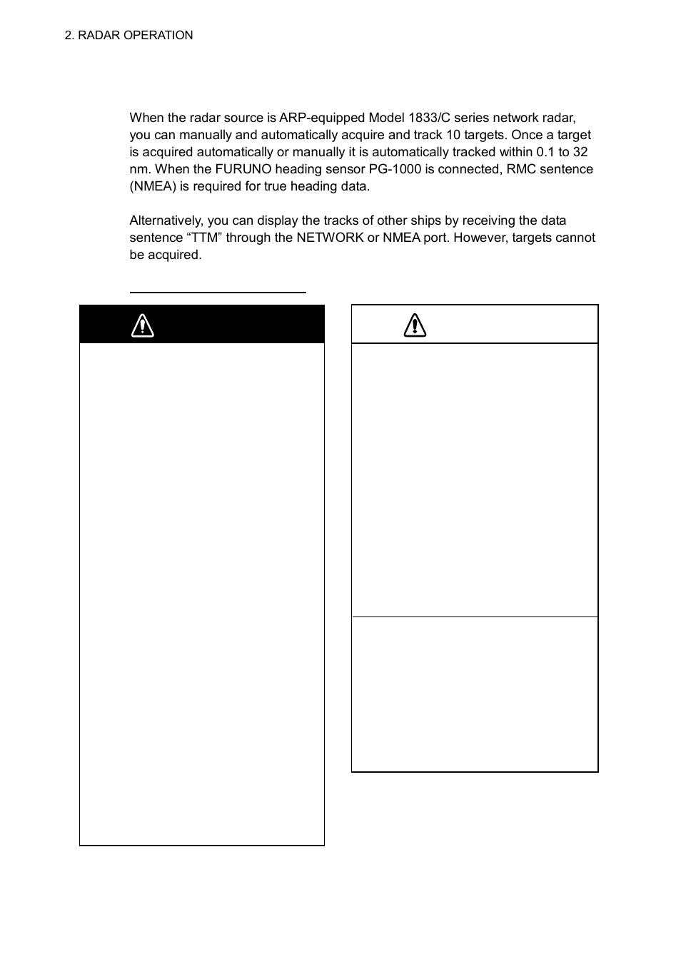 25 arp (option), ttm operation, Warning, Caution | Furuno NAVNET 1752C User Manual | Page 68 / 260