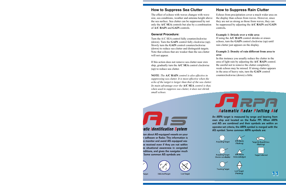 Radar picture and marks, How to suppress sea clutter, How to suppress rain clutter | Furuno Marine Radar User Manual | Page 13 / 24