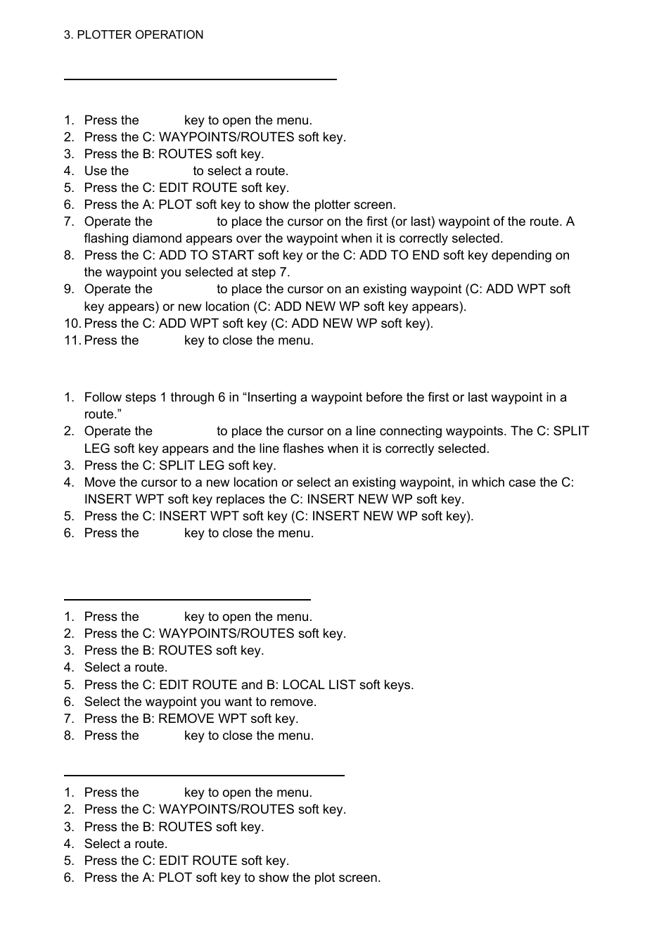 4 removing waypoints from a route | Furuno 1834C-BB User Manual | Page 101 / 233