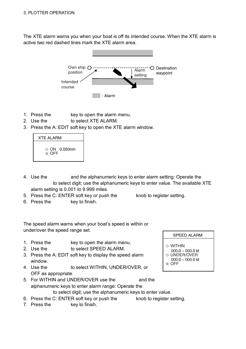 5 speed alarm | Furuno 1834C-BB User Manual | Page 113 / 233