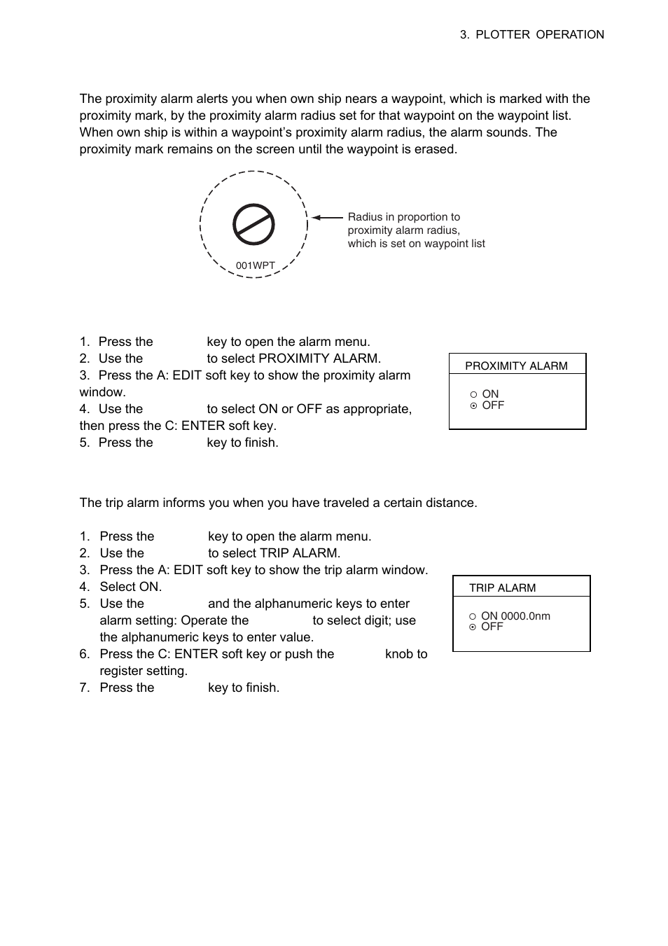 6 proximity alarm, 7 trip alarm | Furuno 1834C-BB User Manual | Page 114 / 233