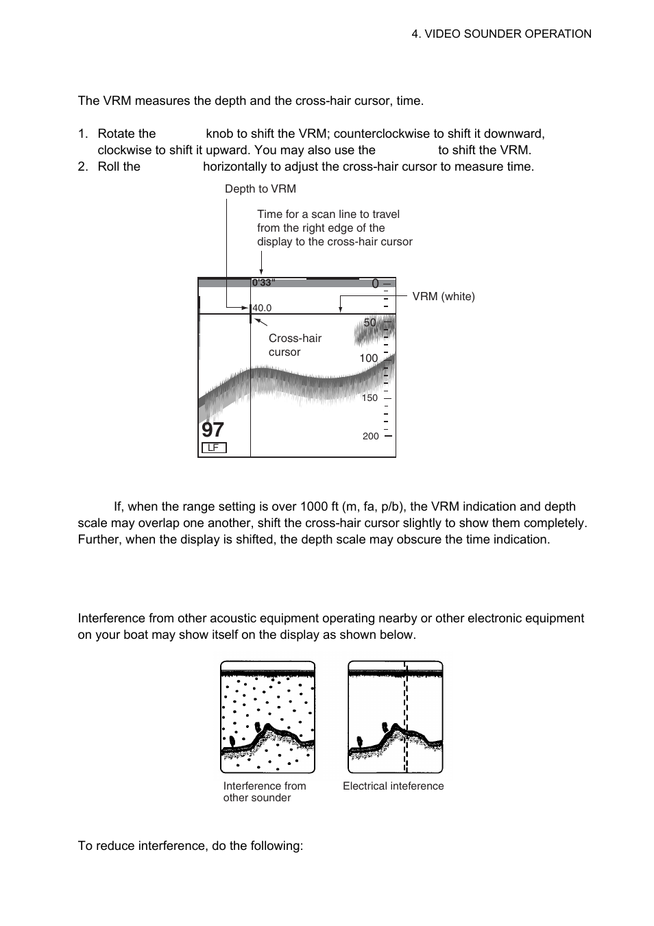 4 measuring depth, time, 5 reducing interference | Furuno 1834C-BB User Manual | Page 128 / 233