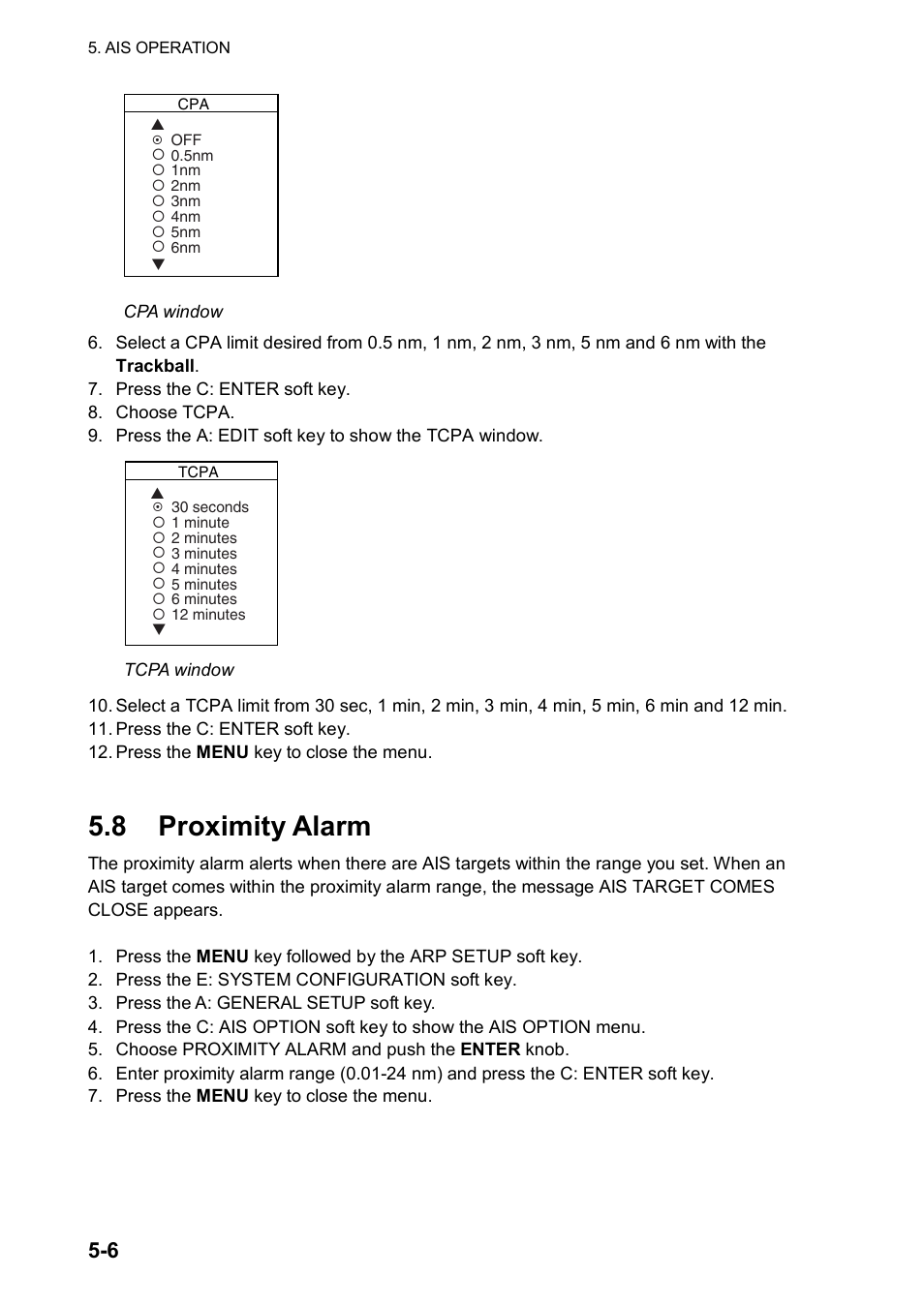 8 proximity alarm | Furuno 1834C-BB User Manual | Page 147 / 233