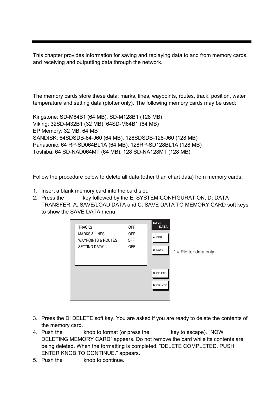 Data transfer, 1 memory card operations | Furuno 1834C-BB User Manual | Page 150 / 233