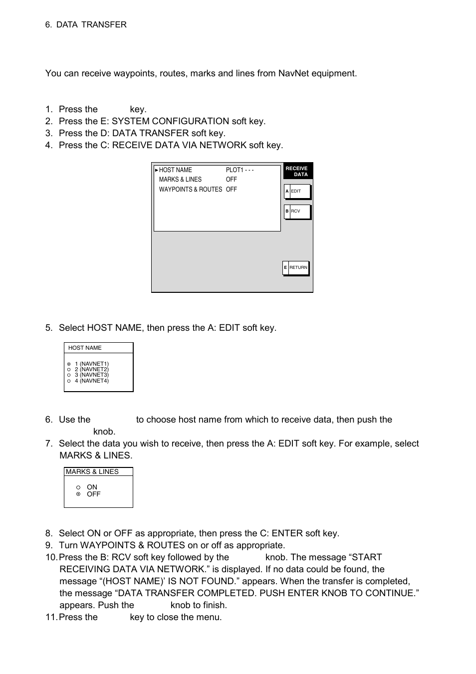 2 receiving data via network equipment | Furuno 1834C-BB User Manual | Page 153 / 233