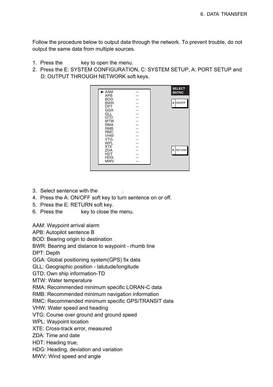 3 outputting data through the network | Furuno 1834C-BB User Manual | Page 154 / 233