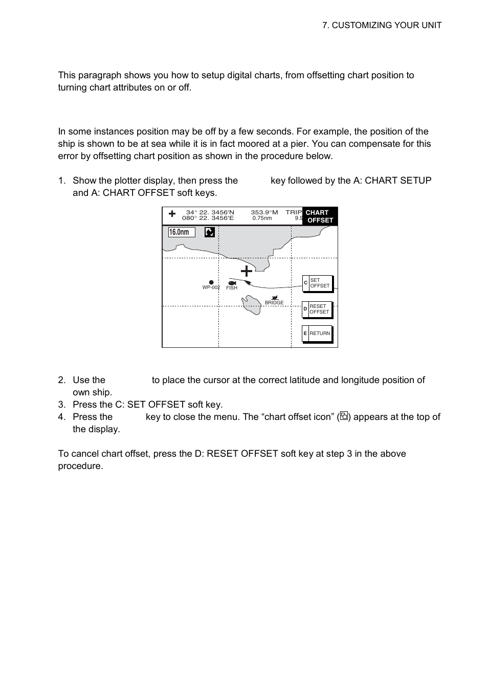 4 chart setup, 1 chart offset | Furuno 1834C-BB User Manual | Page 168 / 233