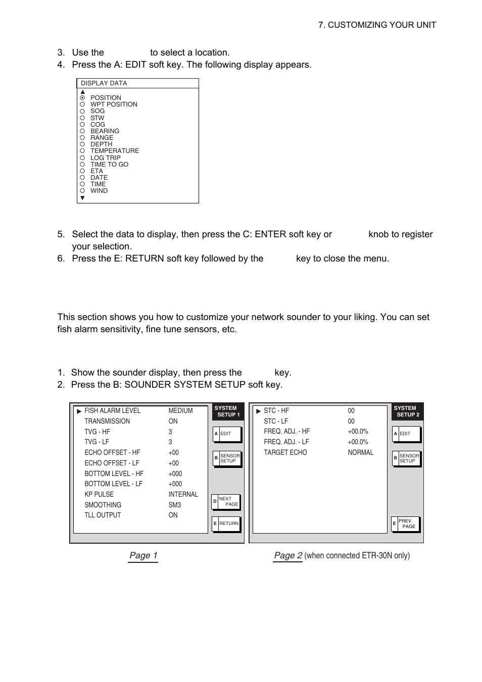 9 sounder setup, 1 system setup, Sounder system setup menu | Furuno 1834C-BB User Manual | Page 186 / 233