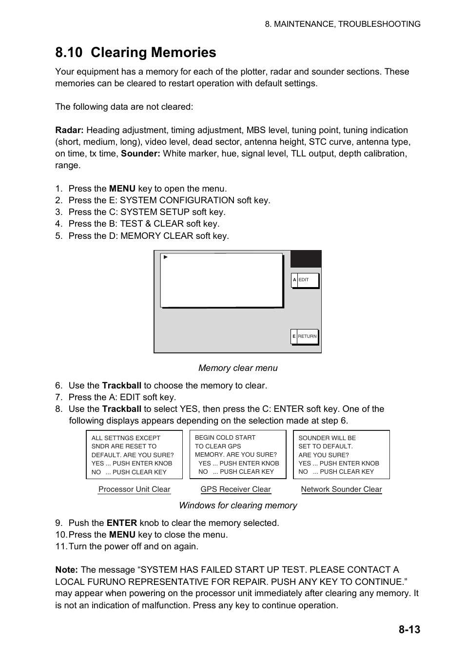 10 clearing memories | Furuno 1834C-BB User Manual | Page 206 / 233