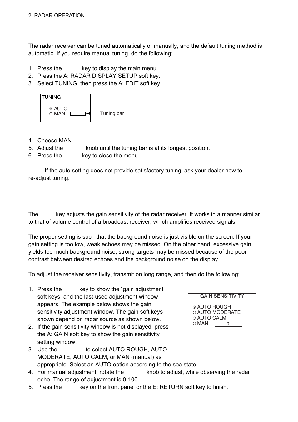 3 tuning, 4 adjusting the gain | Furuno 1834C-BB User Manual | Page 29 / 233
