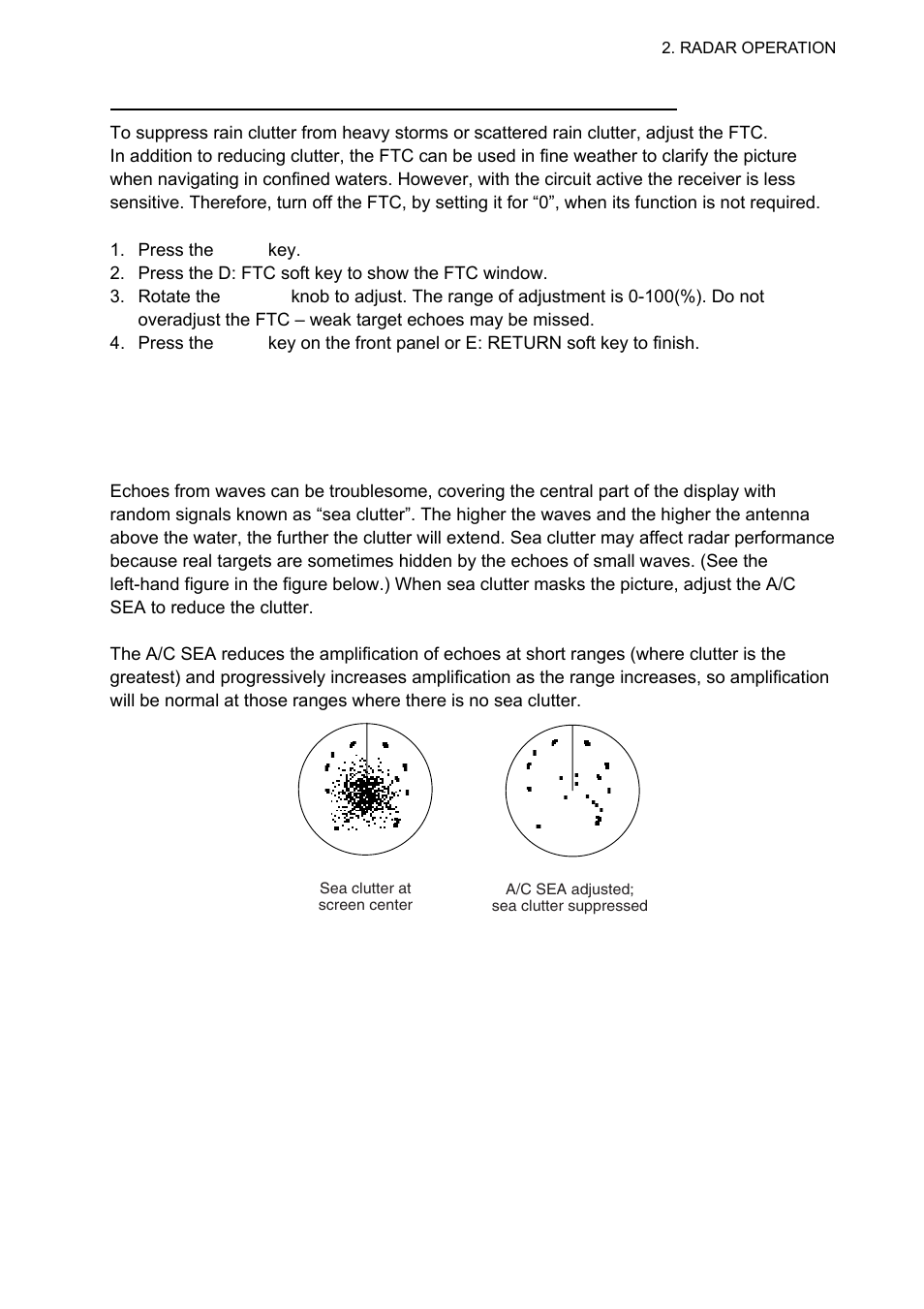 5 reducing sea clutter, 1 how the a/c sea works | Furuno 1834C-BB User Manual | Page 30 / 233