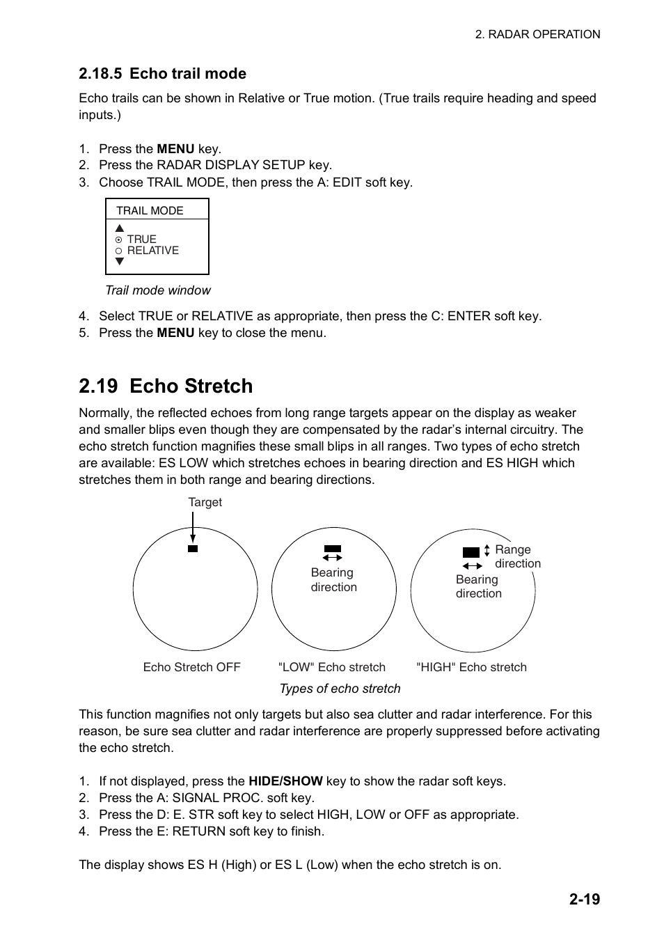 19 echo stretch | Furuno 1834C-BB User Manual | Page 46 / 233