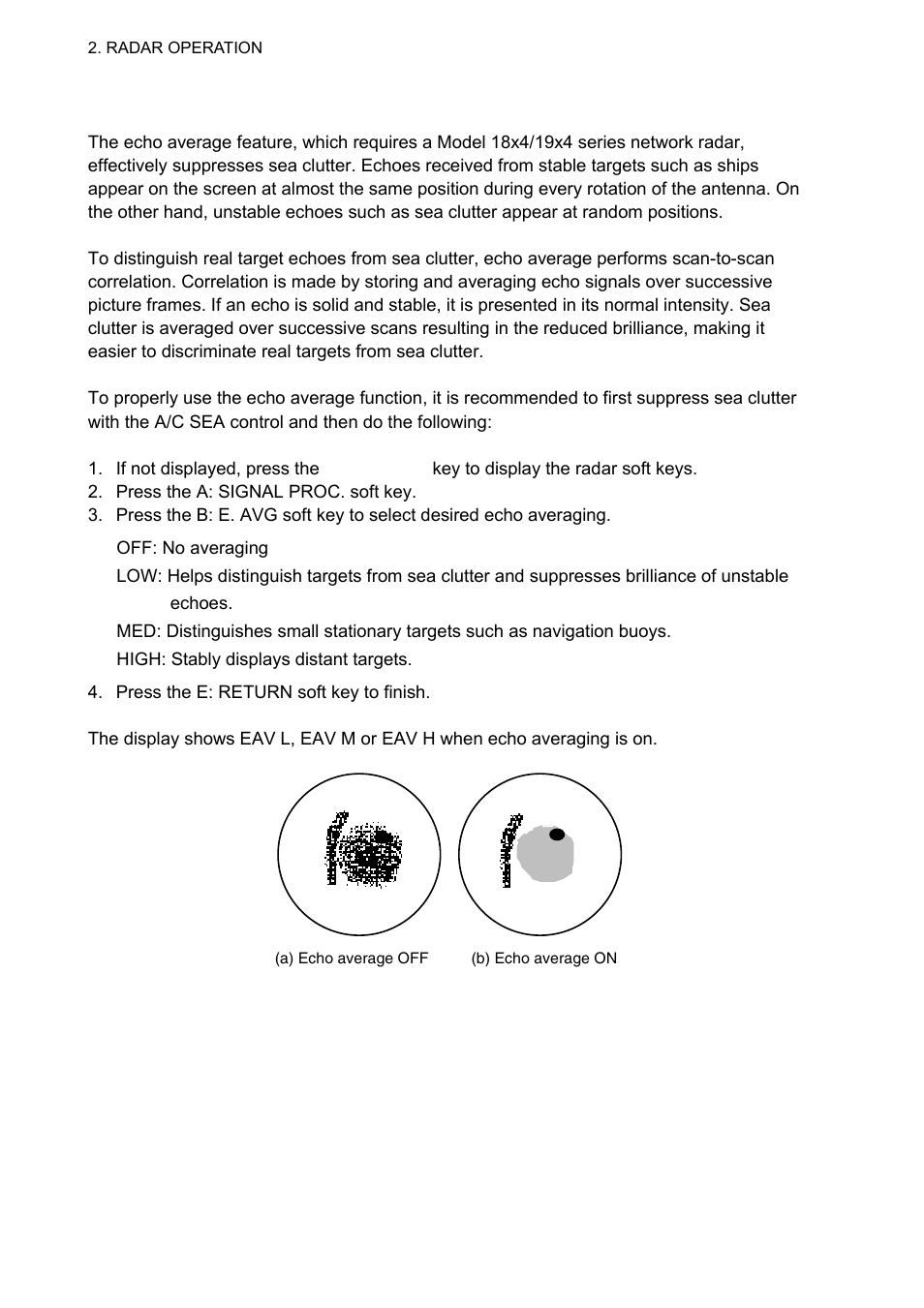 20 echo averaging | Furuno 1834C-BB User Manual | Page 47 / 233