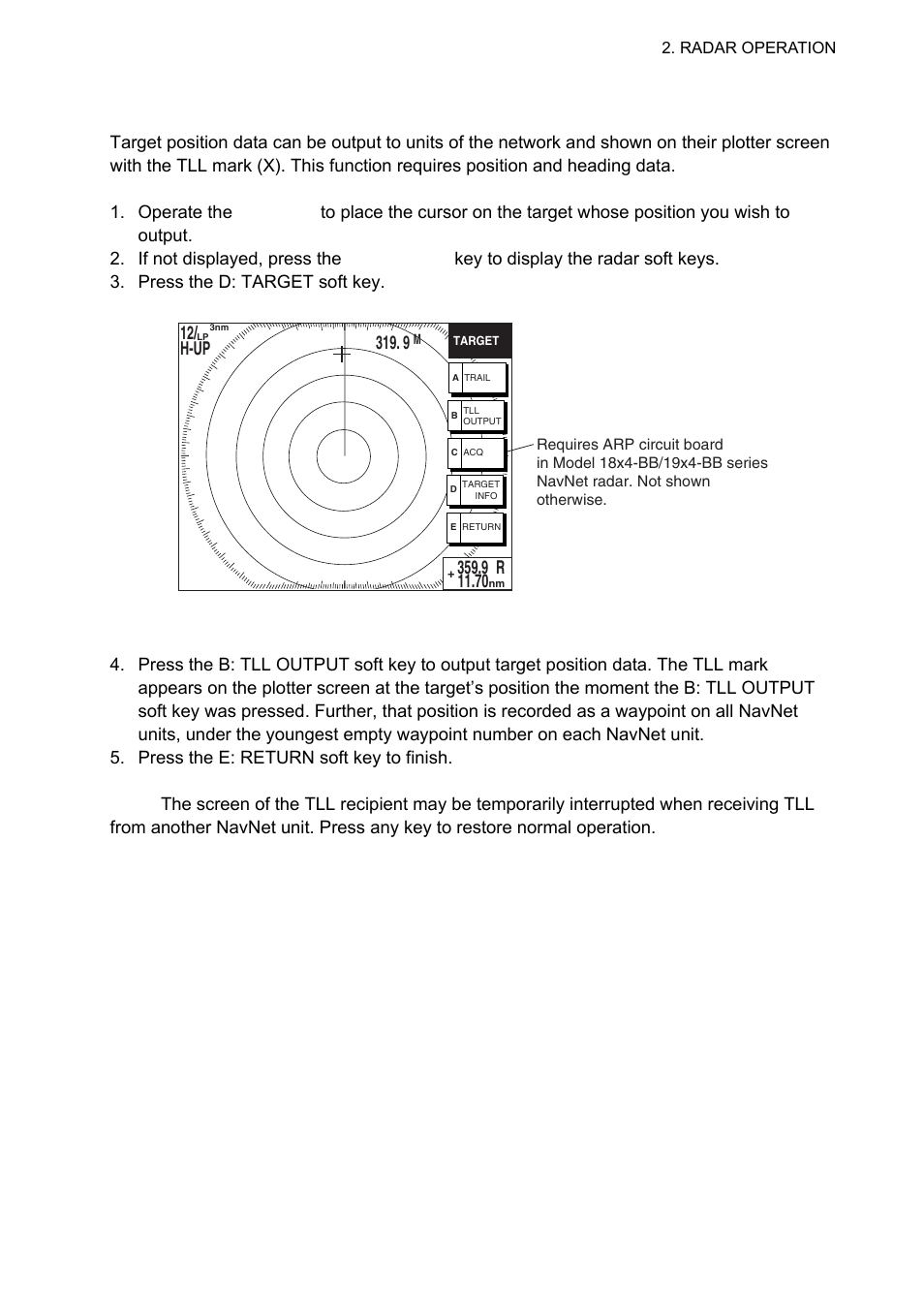 21 outputting tll data, 12/ h-up | Furuno 1834C-BB User Manual | Page 48 / 233