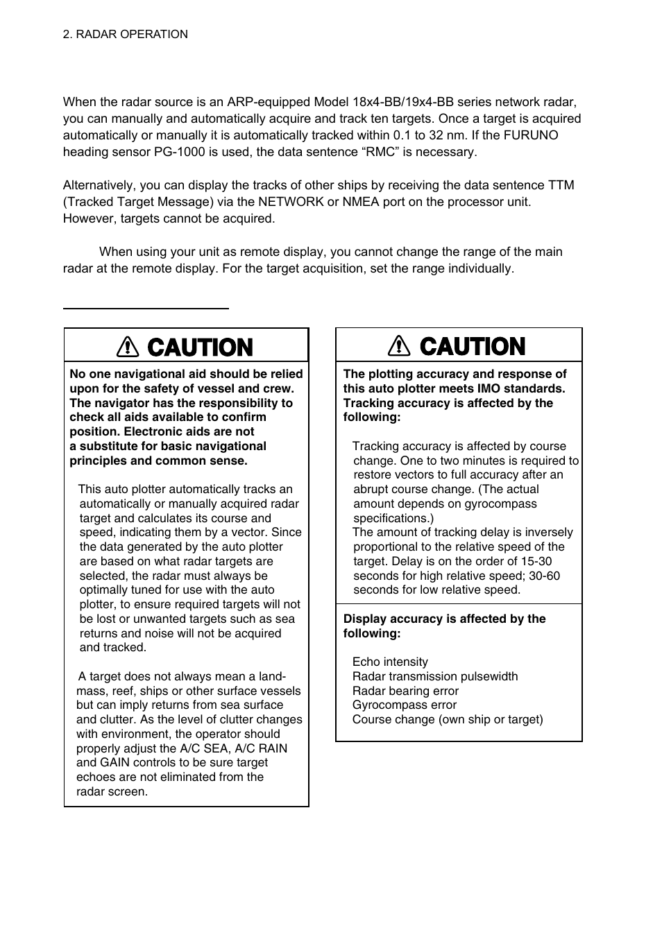 26 arp, ttm operation, Caution | Furuno 1834C-BB User Manual | Page 53 / 233