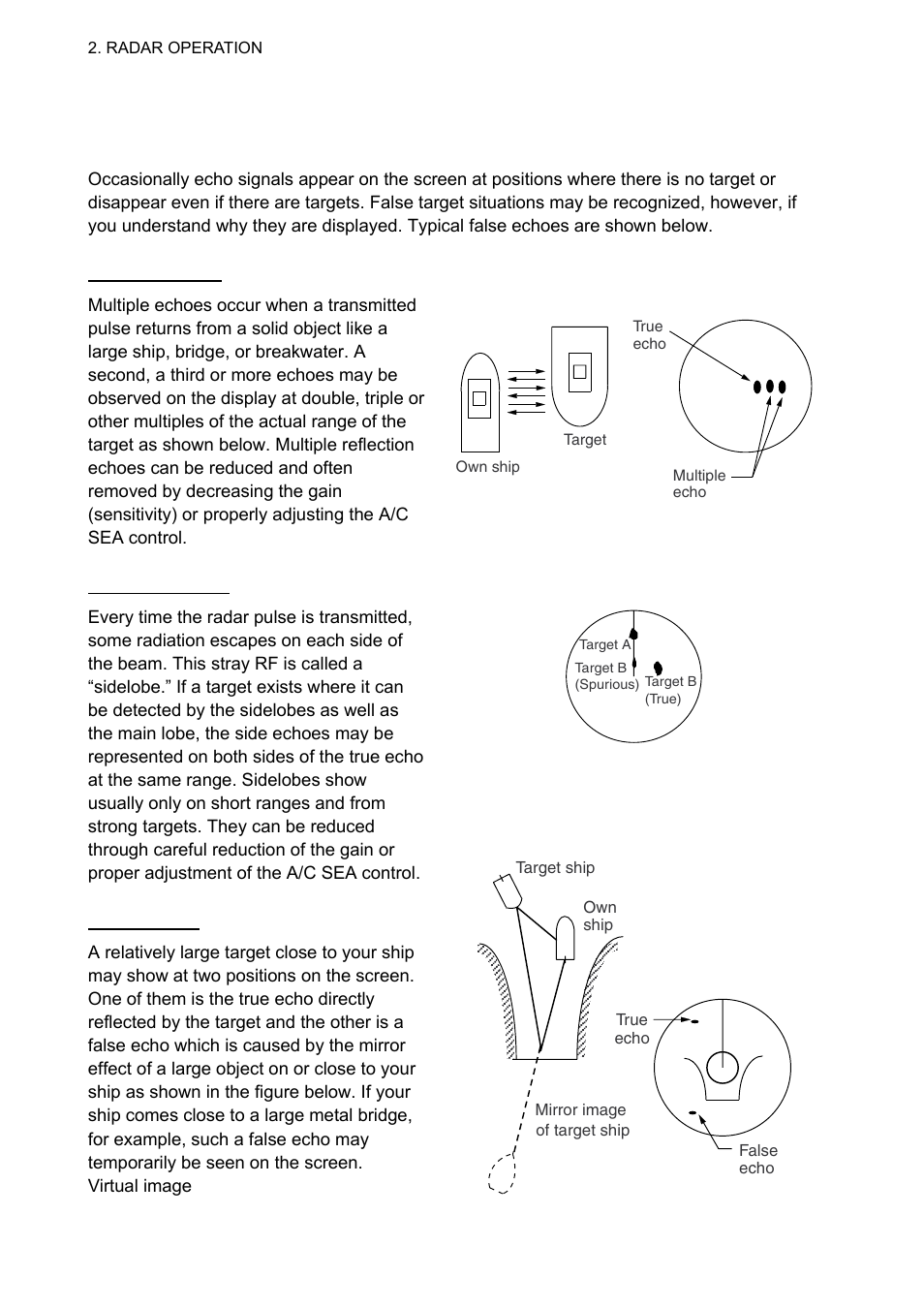 27 interpreting the radar display, 1 false echoes | Furuno 1834C-BB User Manual | Page 61 / 233