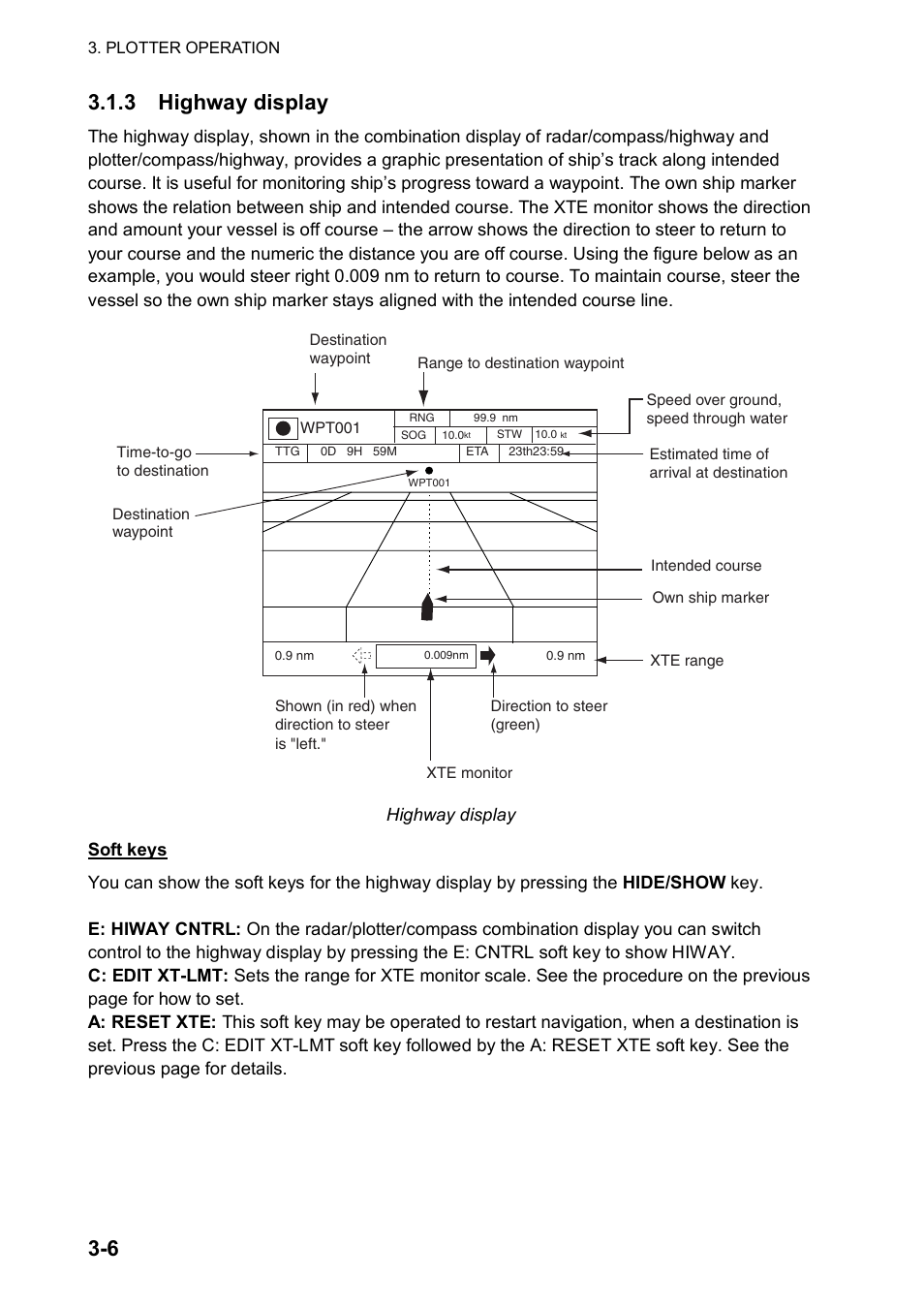 6 3.1.3 highway display | Furuno 1834C-BB User Manual | Page 69 / 233