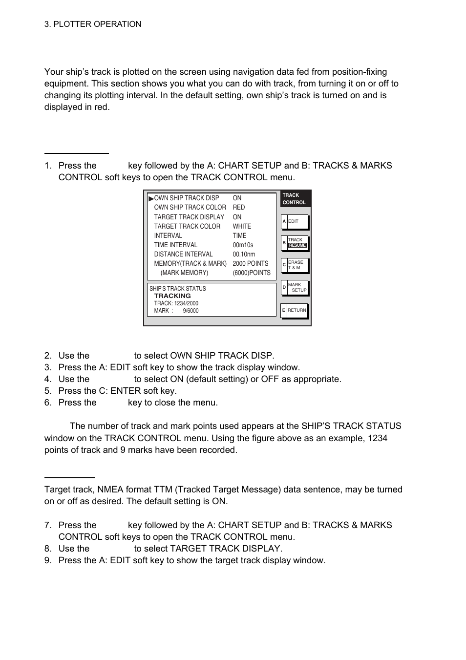 6 working with track, 1 displaying track | Furuno 1834C-BB User Manual | Page 81 / 233