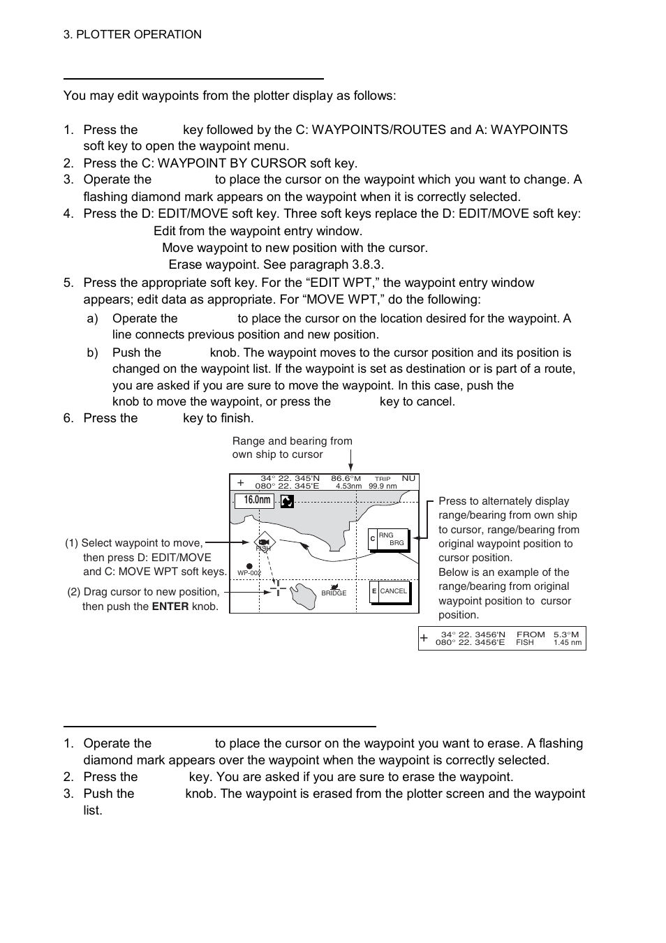 3 erasing waypoints | Furuno 1834C-BB User Manual | Page 93 / 233